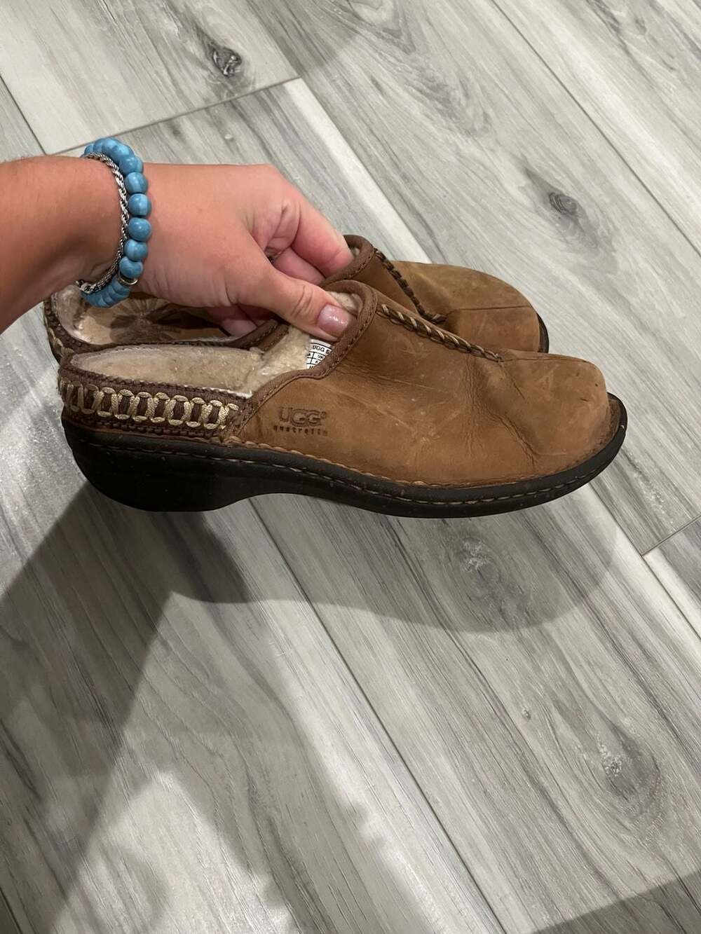 UGG Australia Mules Size 8 Brown Suede Sheepskin Clogs